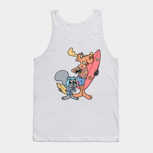 Rocky and bullwinkle surfing Tank Top